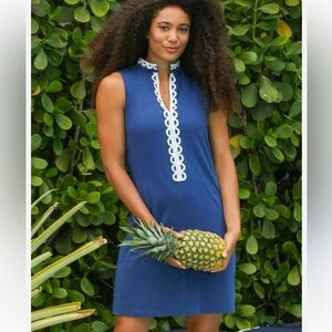 AnaClare Royal Blue White Lace Trimmed Golf Dress